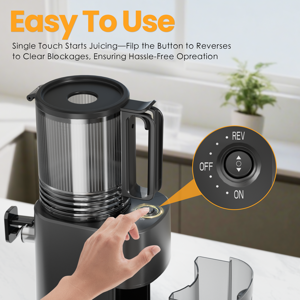 Cold Press Juicer, 5.6" Wide Feed Chute Juicer Machines for Vegetable and Fruit, Slow Masticating Juicer with DC Moter