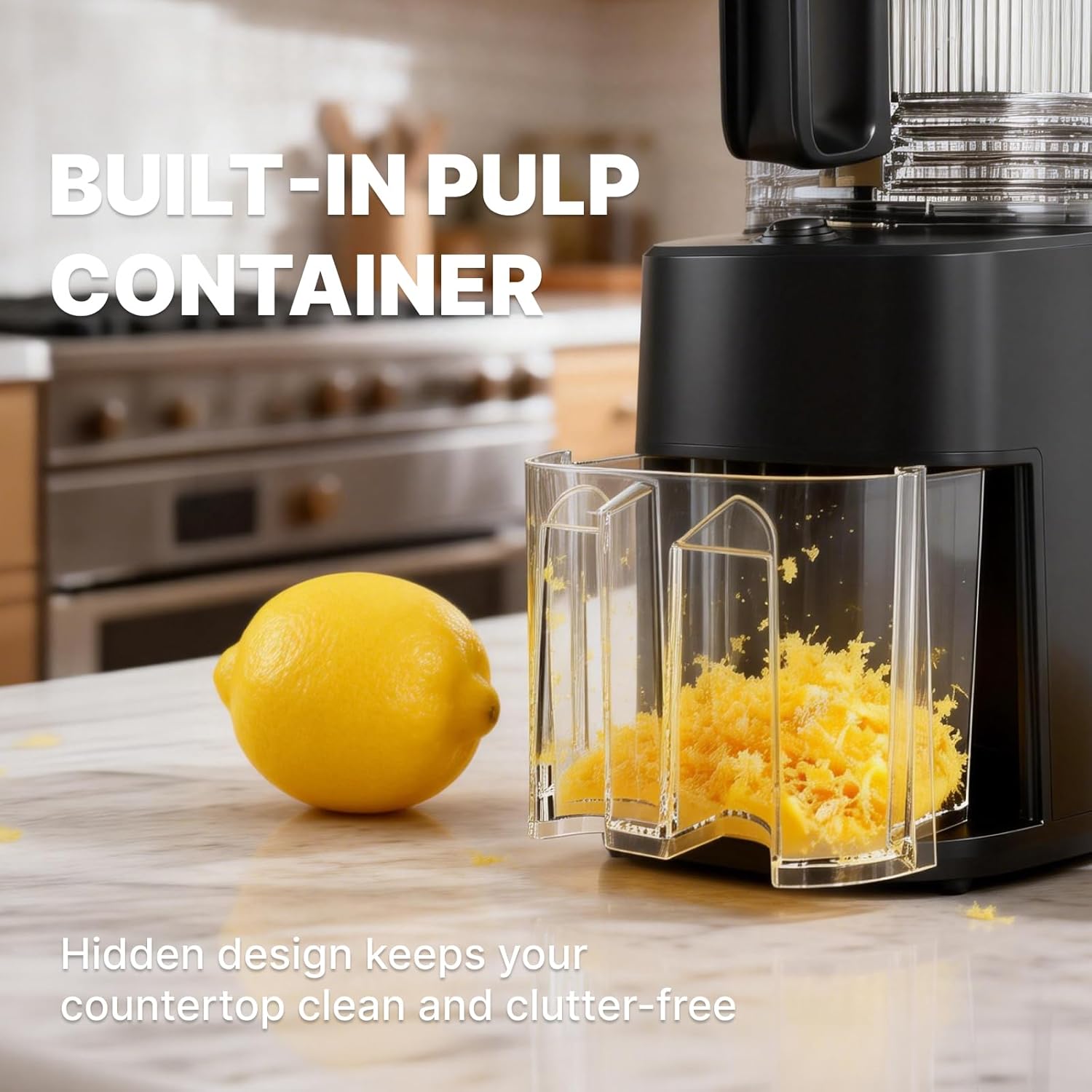 Cold Press Juicer, 5.5inch Wide Feed Chute Juicer Extractor Machine, Slow Masticating Juicer for Whole Vegetables & Fruits, Black