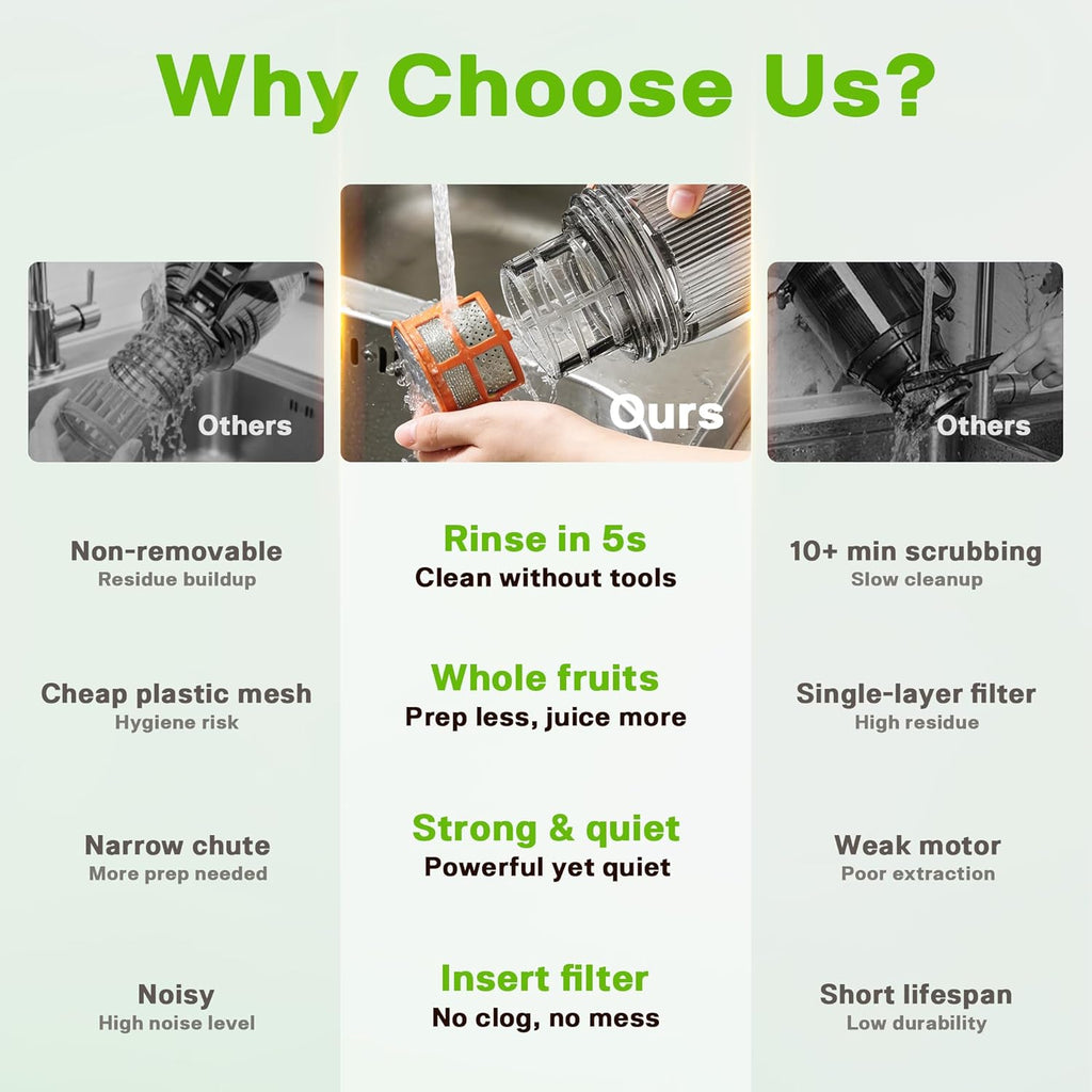 Cold Press Juicer, Juicer Machines with 5.3" Wide Feed Chute, Slow Masticating Juicer for Whole Fruits and with VegetablesHigh Yield (Gray)